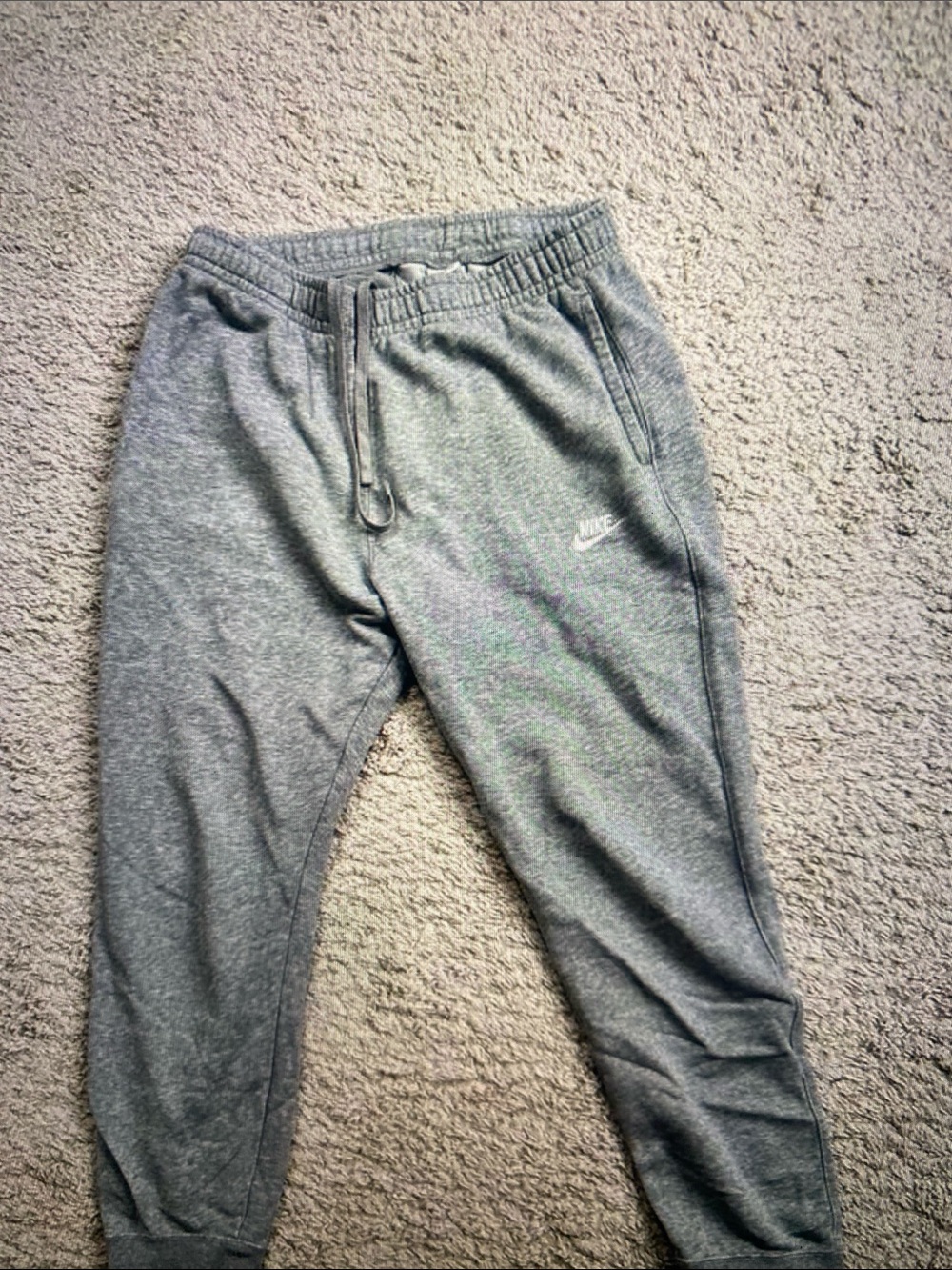 Nike Kids Grey Heather Jogger Sweatpants with Drawcord